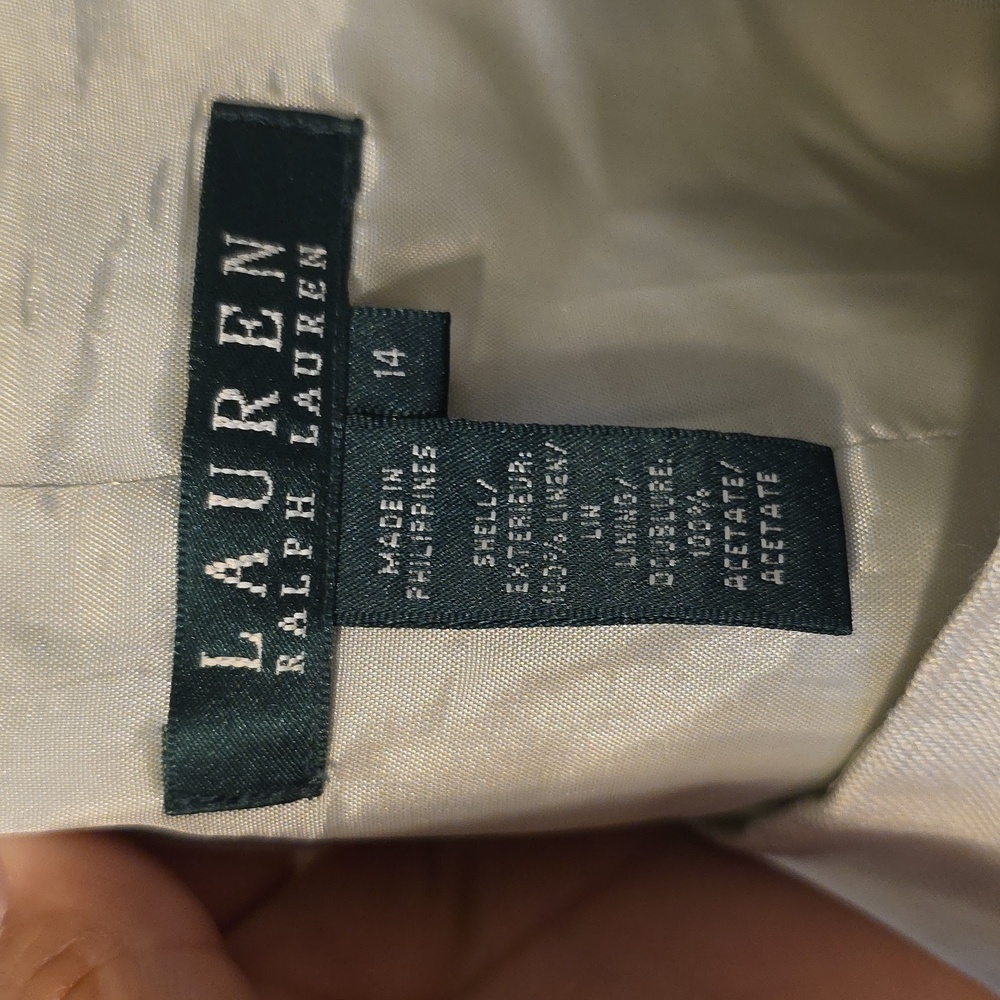 NWT Ralph Lauren Cream Midi Skirt Shell 100% Linen Size 14 - Picture 3 of 5